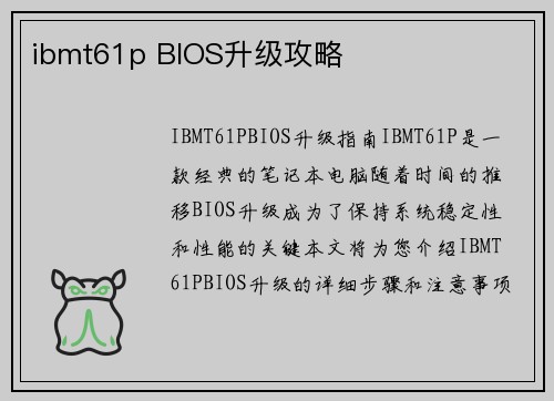ibmt61p BIOS升级攻略